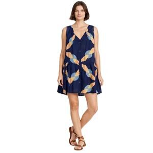 APIECE APART Women's Rosarito Sleeveless Snap Front Mini Dress Blue Size Small